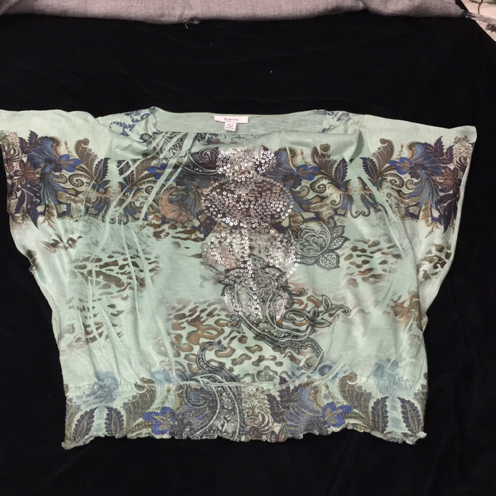 Style & Co sea foam blouse